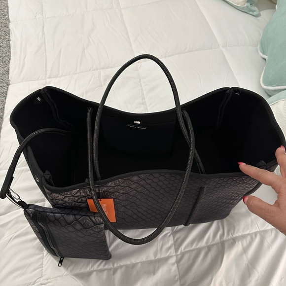 Haute Shore - Neoprene Tote - Black Croc with Black inside. - Picture 4 of 4